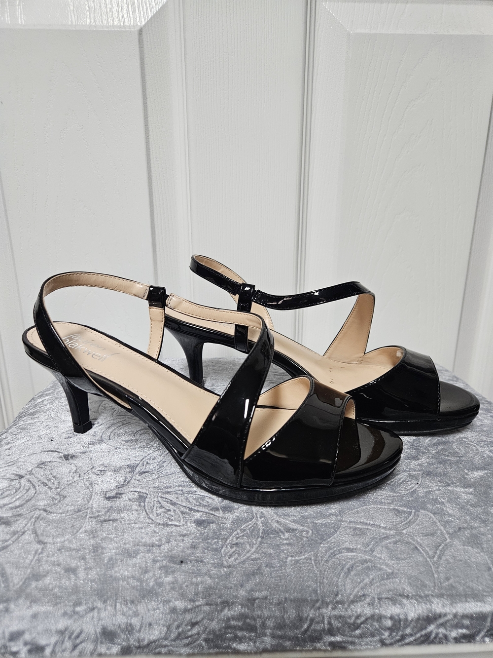 Black Patent Slingback Dress Heels